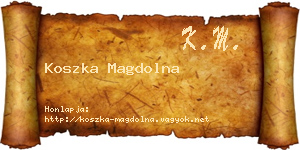 Koszka Magdolna névjegykártya